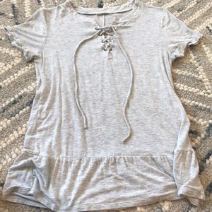 Eva James gray T-shirt